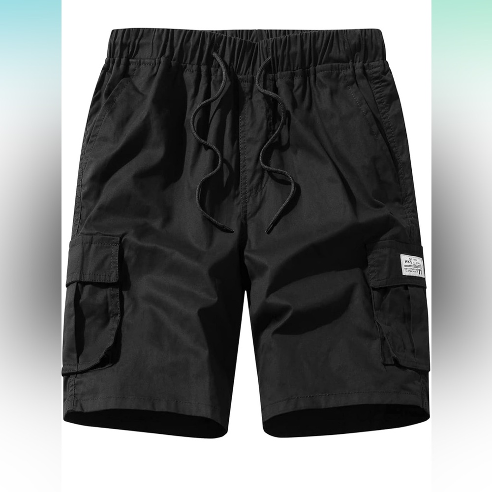 Msmsse Cargo Elastic Waist Drawstring Summer Casual Cotton Work Athletic Shorts